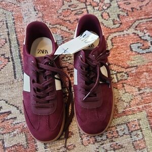 NWT Zara Burgundy Sneakers 6.5
